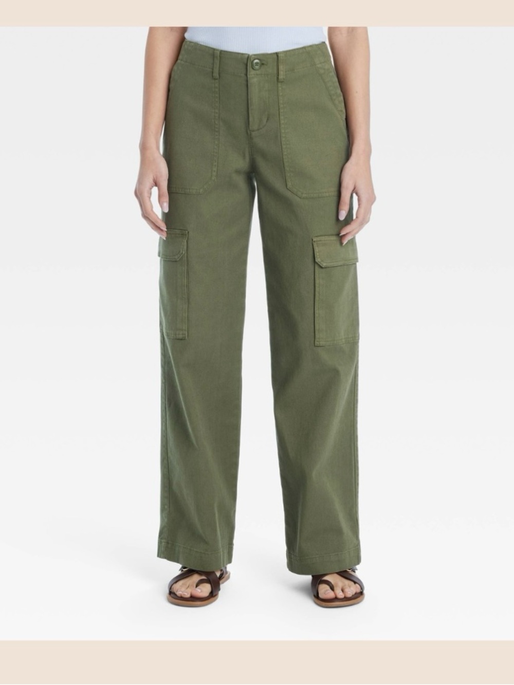 Universal Thread Olive Green Wide-Leg Cargo Pants